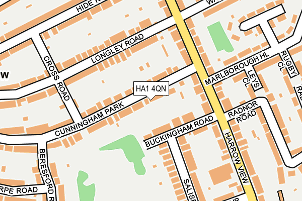 HA1 4QN map - OS OpenMap – Local (Ordnance Survey)