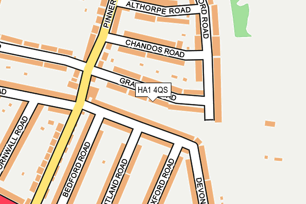 HA1 4QS map - OS OpenMap – Local (Ordnance Survey)