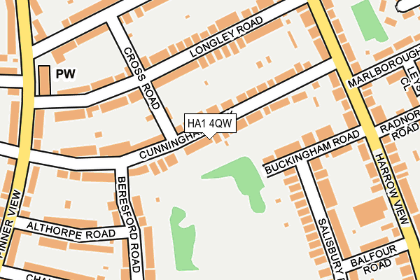 HA1 4QW map - OS OpenMap – Local (Ordnance Survey)