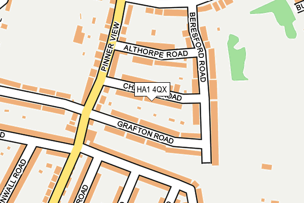 HA1 4QX map - OS OpenMap – Local (Ordnance Survey)