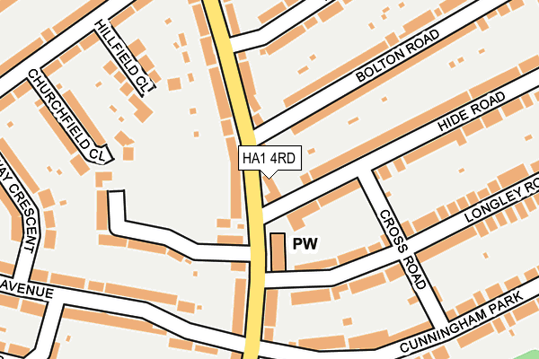 HA1 4RD map - OS OpenMap – Local (Ordnance Survey)