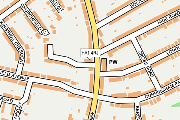 HA1 4RJ map - OS OpenMap – Local (Ordnance Survey)