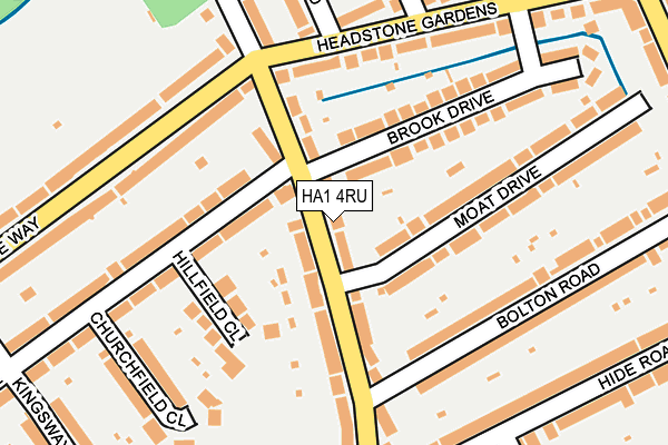 HA1 4RU map - OS OpenMap – Local (Ordnance Survey)