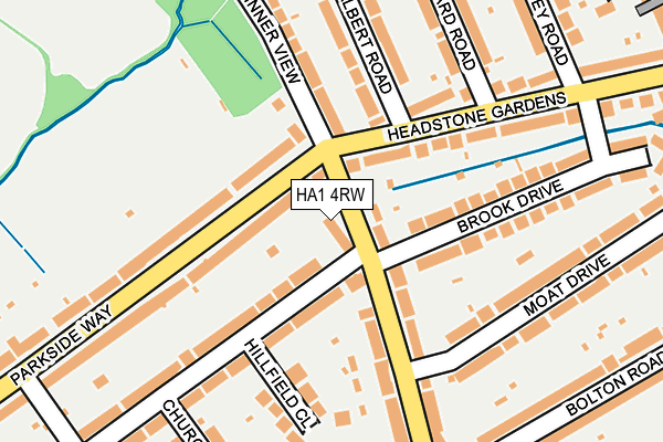 HA1 4RW map - OS OpenMap – Local (Ordnance Survey)