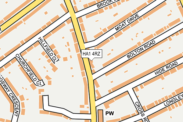 HA1 4RZ map - OS OpenMap – Local (Ordnance Survey)