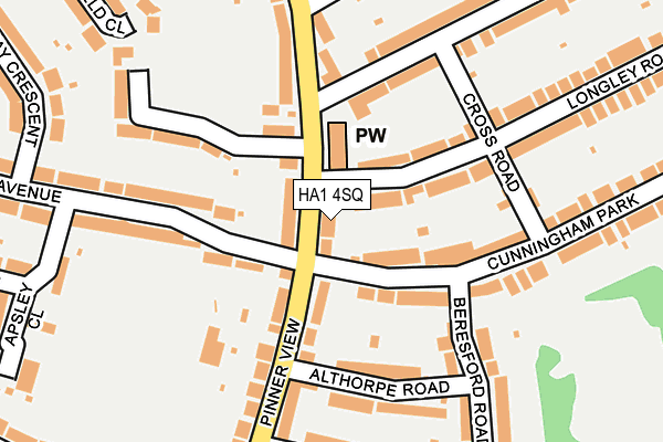 HA1 4SQ map - OS OpenMap – Local (Ordnance Survey)