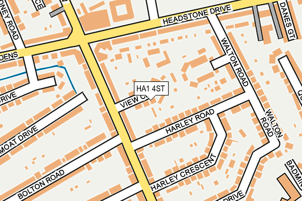 HA1 4ST map - OS OpenMap – Local (Ordnance Survey)