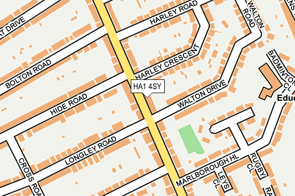 HA1 4SY map - OS OpenMap – Local (Ordnance Survey)