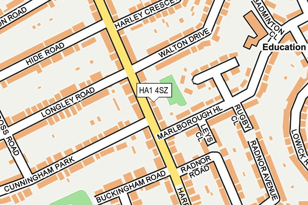 HA1 4SZ map - OS OpenMap – Local (Ordnance Survey)