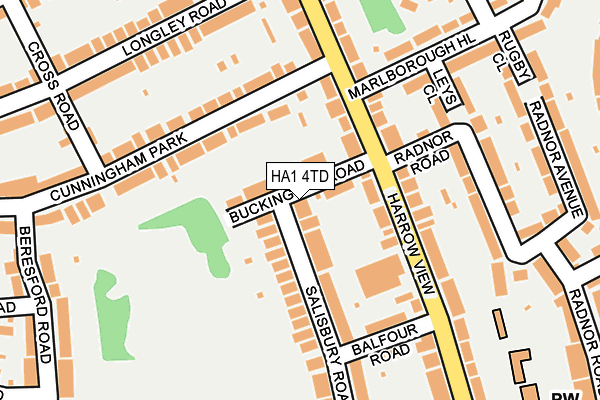 HA1 4TD map - OS OpenMap – Local (Ordnance Survey)