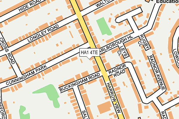 HA1 4TE map - OS OpenMap – Local (Ordnance Survey)