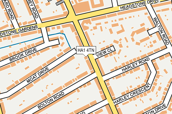 HA1 4TN map - OS OpenMap – Local (Ordnance Survey)