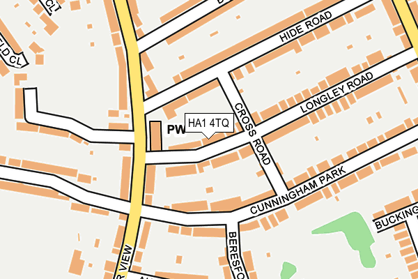 HA1 4TQ map - OS OpenMap – Local (Ordnance Survey)