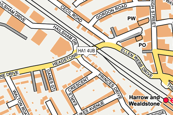 HA1 4UB map - OS OpenMap – Local (Ordnance Survey)