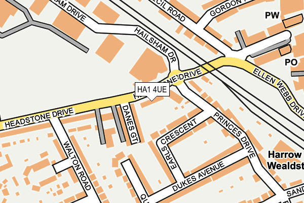 HA1 4UE map - OS OpenMap – Local (Ordnance Survey)