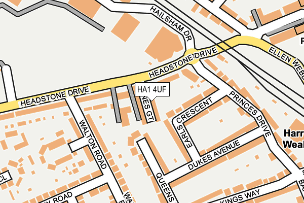 HA1 4UF map - OS OpenMap – Local (Ordnance Survey)