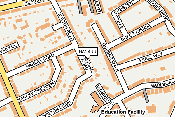 HA1 4UU map - OS OpenMap – Local (Ordnance Survey)