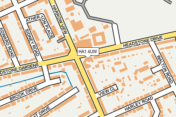 HA1 4UW map - OS OpenMap – Local (Ordnance Survey)