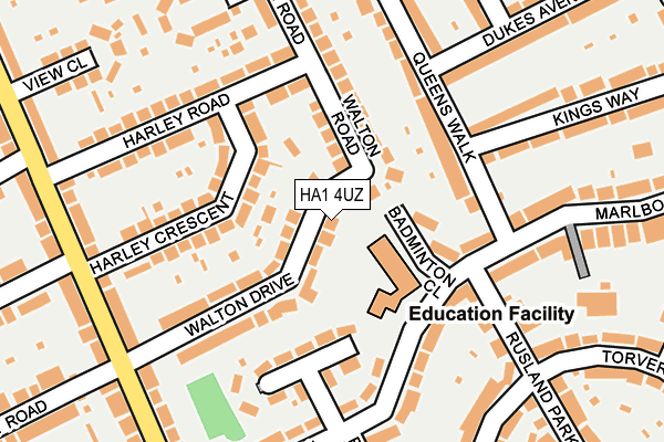 HA1 4UZ map - OS OpenMap – Local (Ordnance Survey)