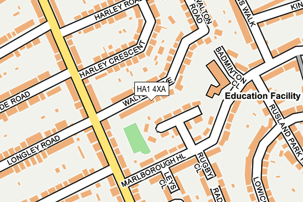 HA1 4XA map - OS OpenMap – Local (Ordnance Survey)