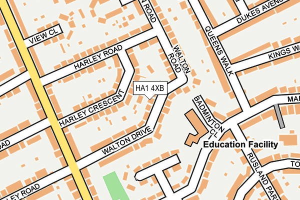 HA1 4XB map - OS OpenMap – Local (Ordnance Survey)