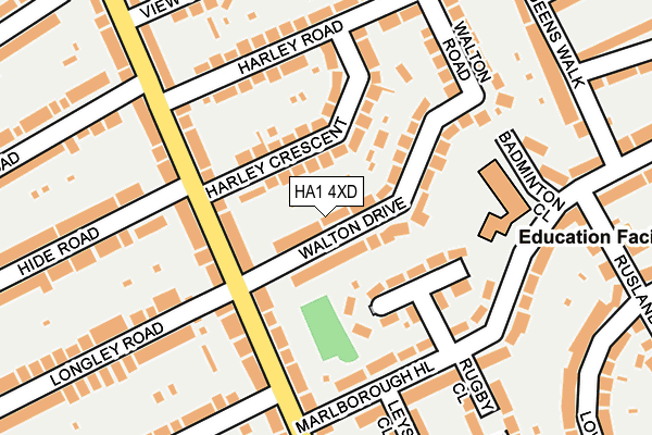 HA1 4XD map - OS OpenMap – Local (Ordnance Survey)