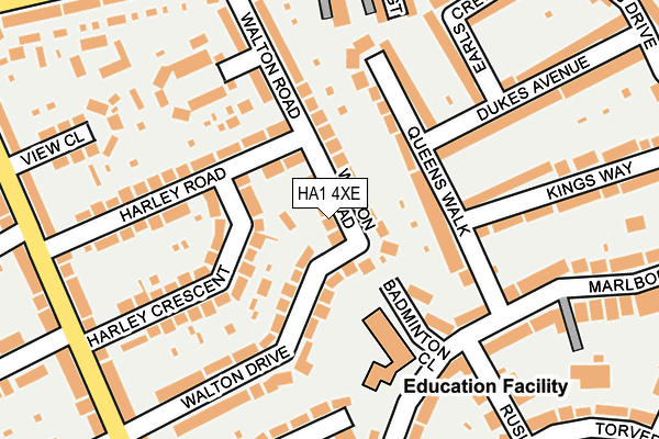 HA1 4XE map - OS OpenMap – Local (Ordnance Survey)