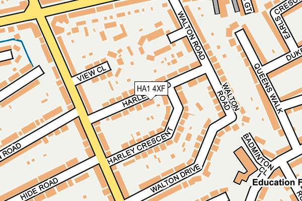 HA1 4XF map - OS OpenMap – Local (Ordnance Survey)