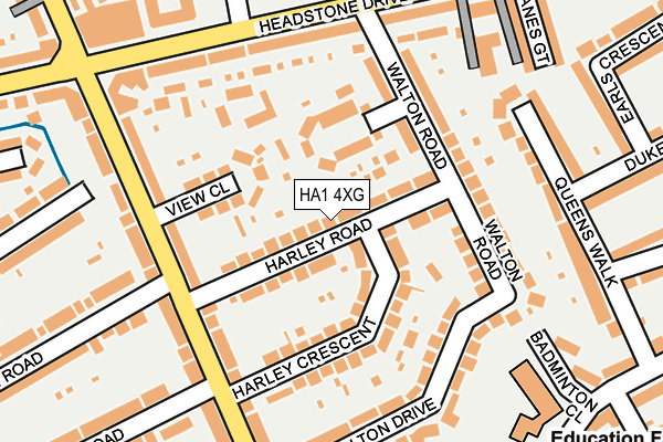 HA1 4XG map - OS OpenMap – Local (Ordnance Survey)