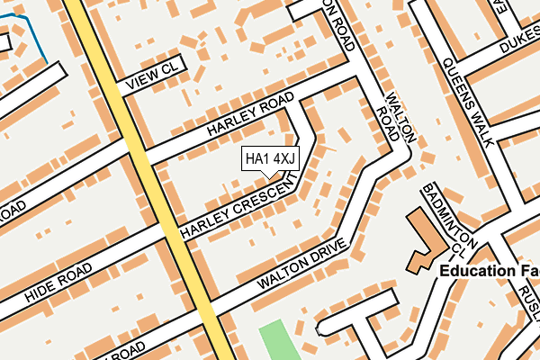 HA1 4XJ map - OS OpenMap – Local (Ordnance Survey)