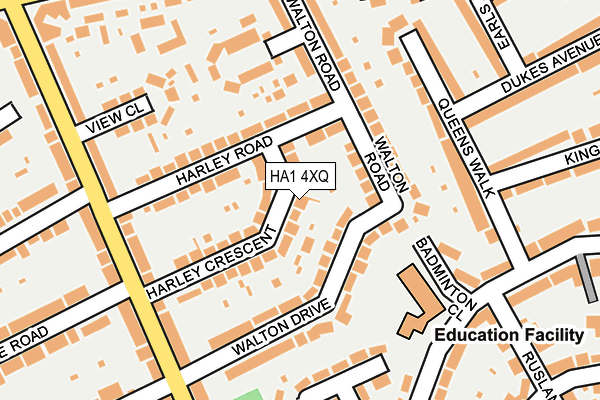 HA1 4XQ map - OS OpenMap – Local (Ordnance Survey)
