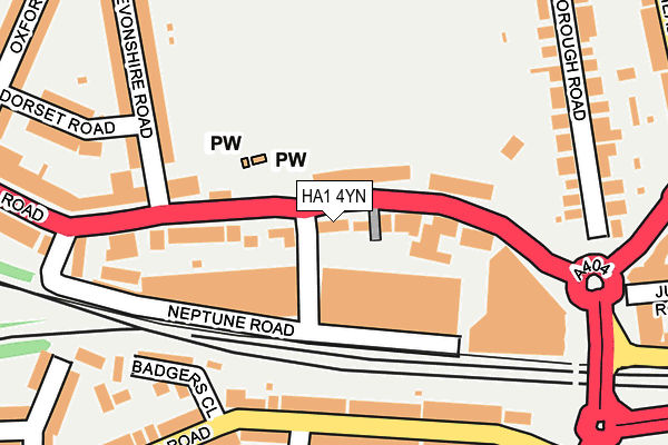 HA1 4YN map - OS OpenMap – Local (Ordnance Survey)