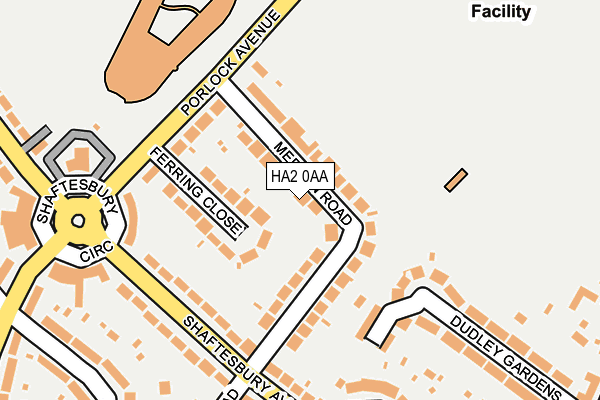 HA2 0AA map - OS OpenMap – Local (Ordnance Survey)