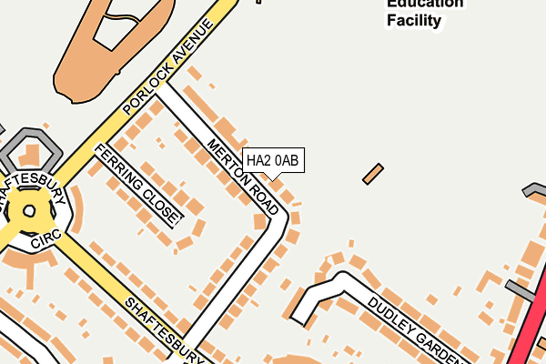HA2 0AB map - OS OpenMap – Local (Ordnance Survey)