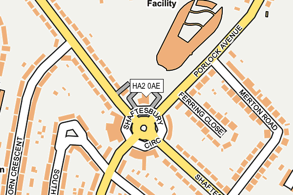 HA2 0AE map - OS OpenMap – Local (Ordnance Survey)
