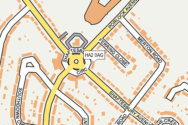 HA2 0AG map - OS OpenMap – Local (Ordnance Survey)