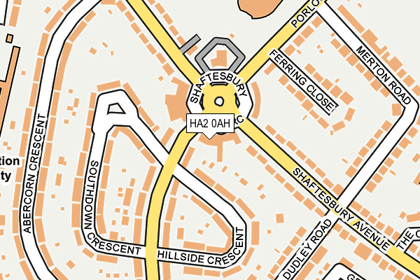 HA2 0AH map - OS OpenMap – Local (Ordnance Survey)