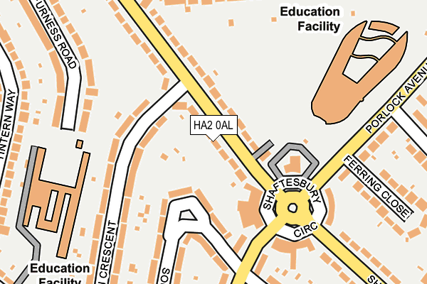 HA2 0AL map - OS OpenMap – Local (Ordnance Survey)