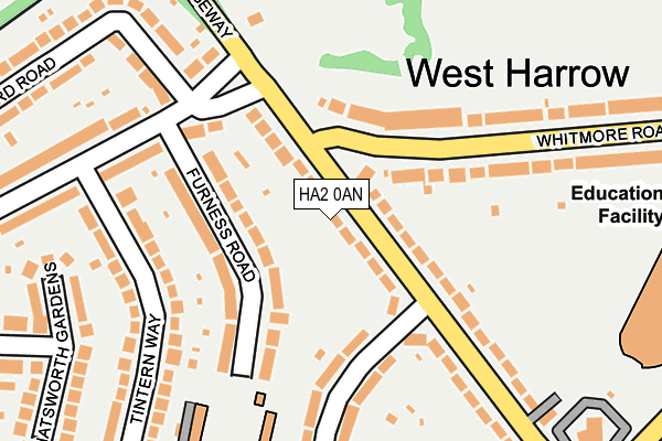 HA2 0AN map - OS OpenMap – Local (Ordnance Survey)