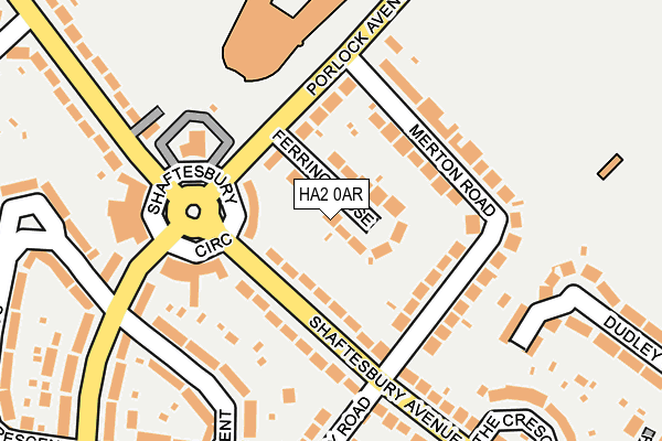 HA2 0AR map - OS OpenMap – Local (Ordnance Survey)