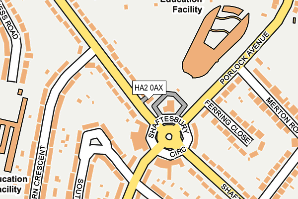 HA2 0AX map - OS OpenMap – Local (Ordnance Survey)