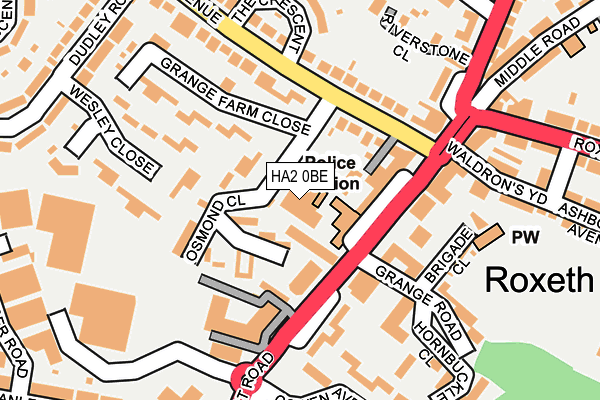 HA2 0BE map - OS OpenMap – Local (Ordnance Survey)