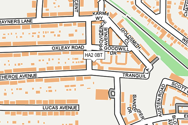 HA2 0BT map - OS OpenMap – Local (Ordnance Survey)