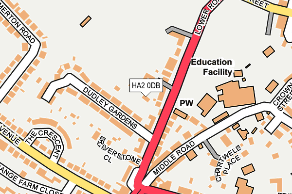 HA2 0DB map - OS OpenMap – Local (Ordnance Survey)