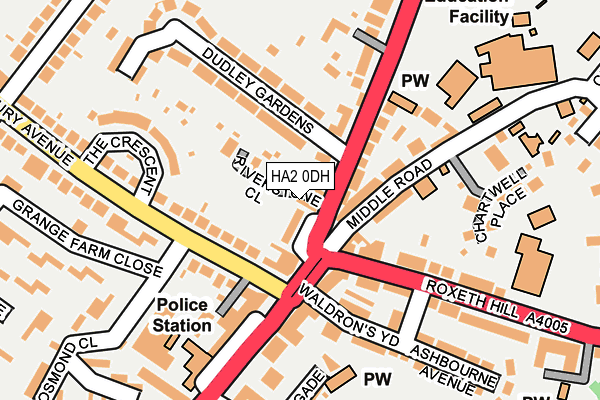 HA2 0DH map - OS OpenMap – Local (Ordnance Survey)