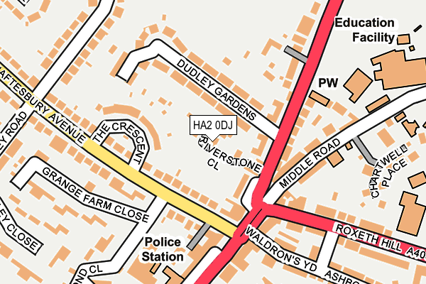 HA2 0DJ map - OS OpenMap – Local (Ordnance Survey)