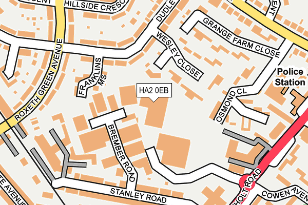 HA2 0EB map - OS OpenMap – Local (Ordnance Survey)
