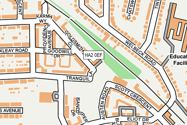 HA2 0EF map - OS OpenMap – Local (Ordnance Survey)