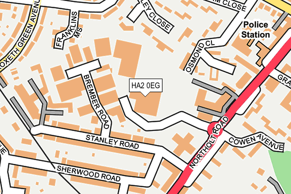 HA2 0EG map - OS OpenMap – Local (Ordnance Survey)