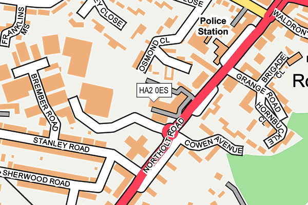 HA2 0ES map - OS OpenMap – Local (Ordnance Survey)